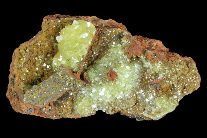 Gemmy, Yellow-Green Adamite Crystals - Durango, Mexico #88892